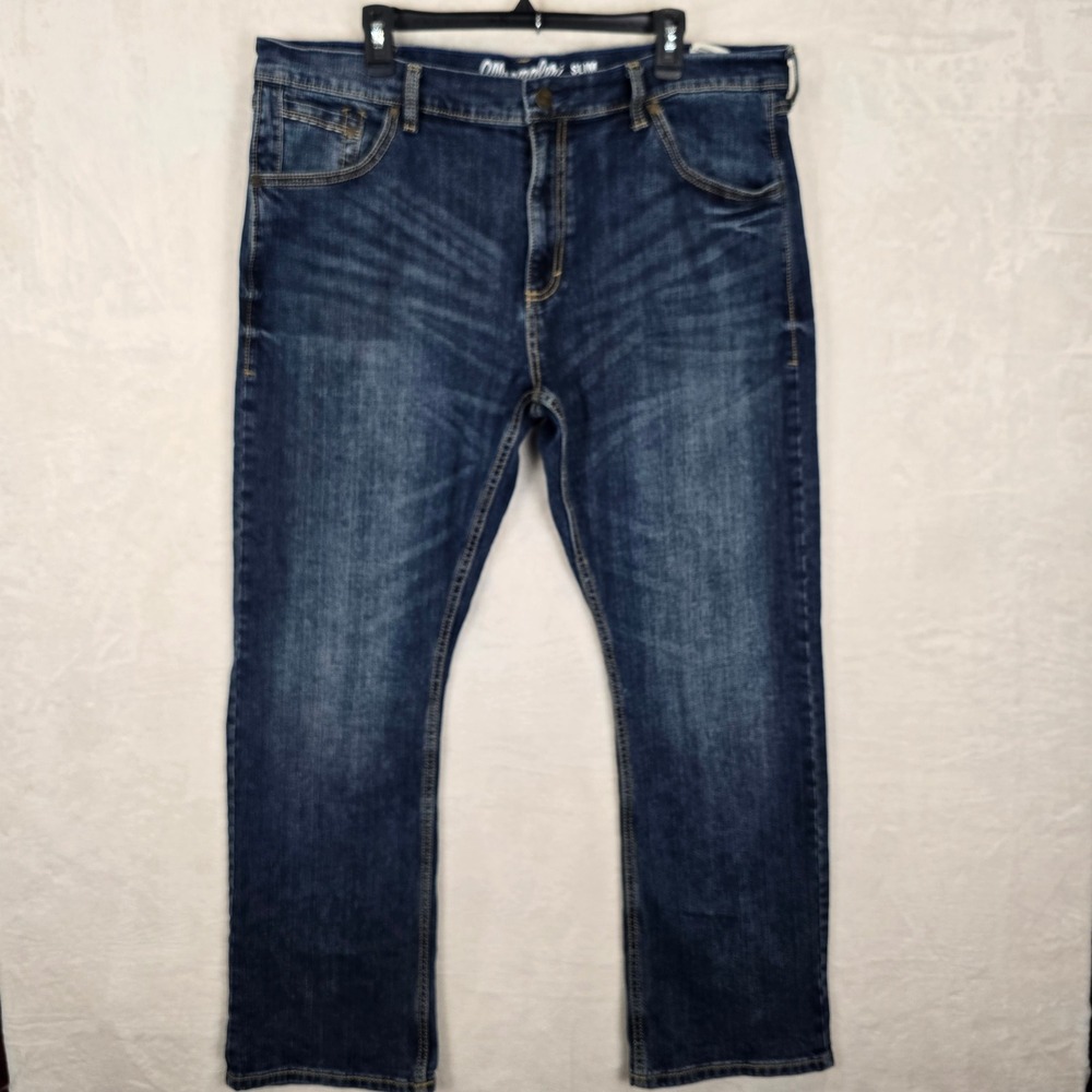Wrangler Retro Slim Boot Jeans Mens 38x32 Dark Wash Blue WLT77LY Western Denim